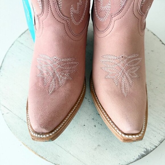 Lane SMOKESHOW Pink Cowboy Bootie Womens 6 Leather Western Cowgirl Short Boots - Picture 7 of 12